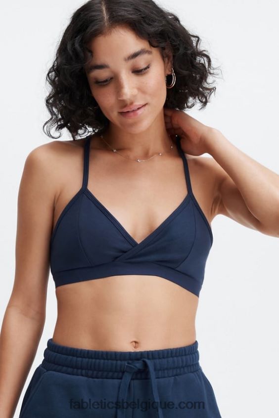 bralette à dos nageur femmes Fabletics 404P0T1555 bleu marine profond