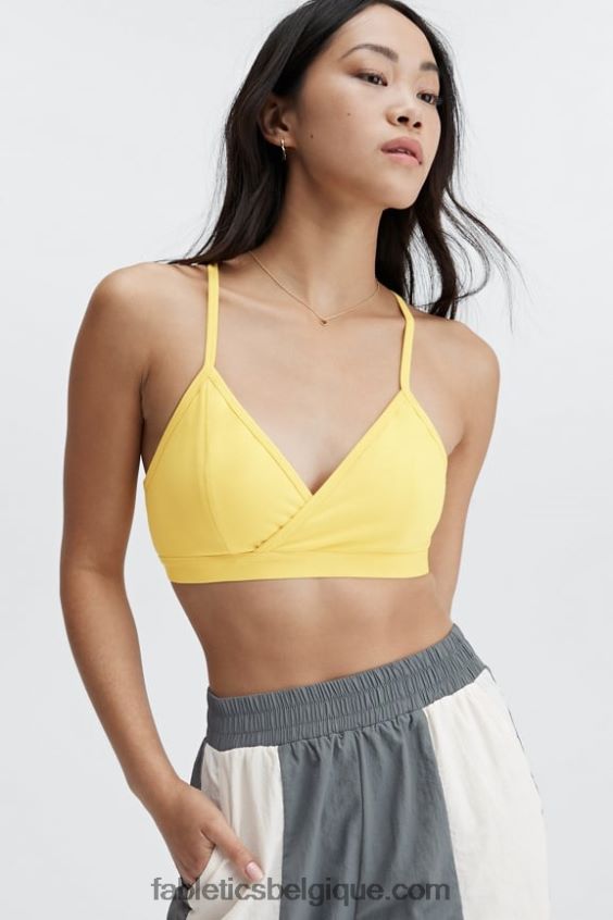bralette à dos nageur femmes Fabletics 404P0T1556 jaune vintage
