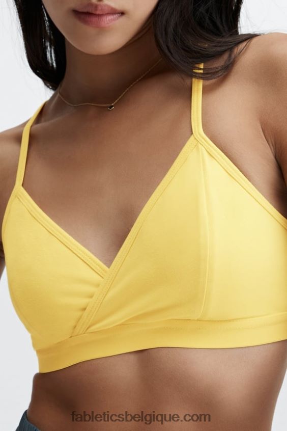 bralette à dos nageur femmes Fabletics 404P0T1556 jaune vintage