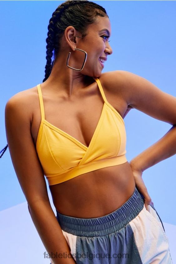 bralette à dos nageur femmes Fabletics 404P0T1556 jaune vintage
