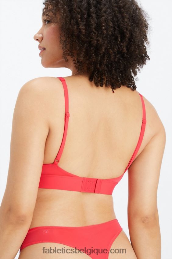 bralette à encolure dégagée au toucher fin femmes Fabletics 404P0T1571 rouge fraise