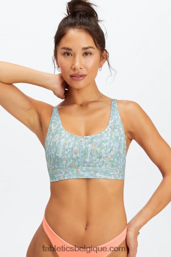 bralette à encolure dégagée au toucher fin femmes Fabletics 404P0T1573 jardin lumière du jour