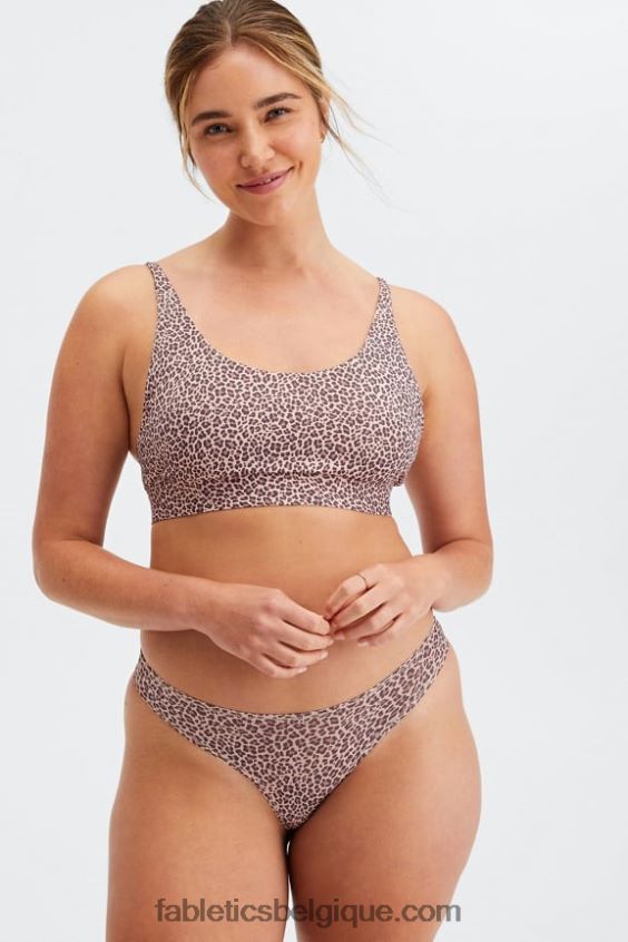 bralette à encolure dégagée au toucher fin femmes Fabletics 404P0T1575 tache de léopard rosette poussiéreuse