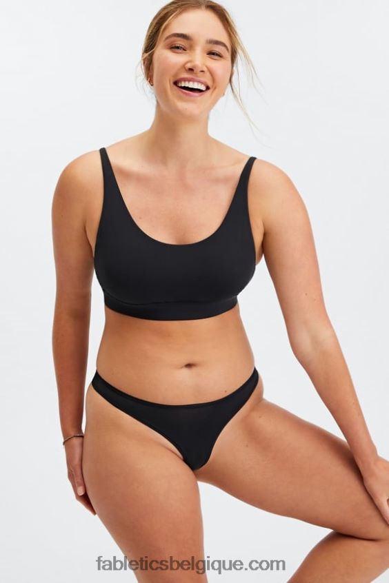 bralette à encolure dégagée au toucher fin femmes Fabletics 404P0T1576 noir