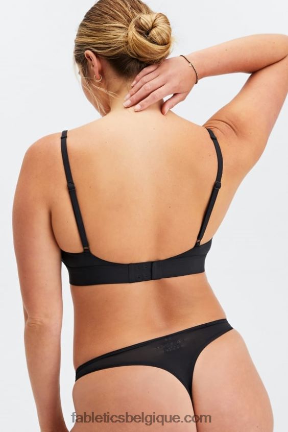 bralette à encolure dégagée au toucher fin femmes Fabletics 404P0T1576 noir