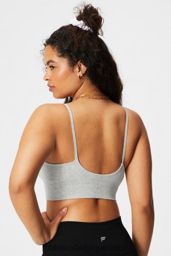 bralette midi sans couture nuage femmes Fabletics 404P0T1508 gris chiné doux