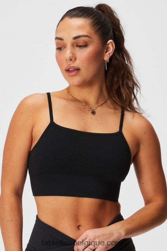 bralette midi sans couture nuage femmes Fabletics 404P0T1510 noir