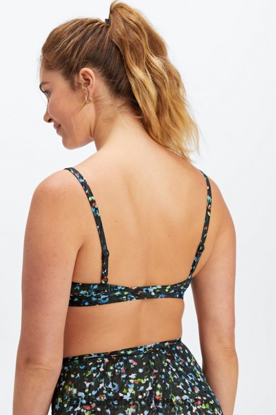 bralette triangle au toucher fin femmes Fabletics 404P0T1540 jardin de minuit