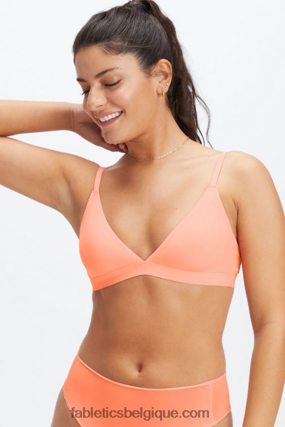 bralette triangle au toucher fin femmes Fabletics 404P0T1541 corail