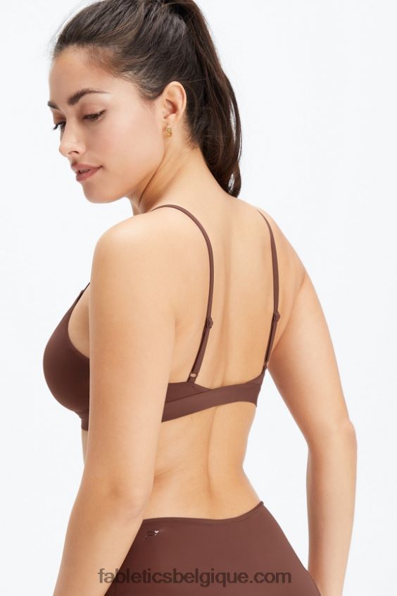 bralette triangle au toucher fin femmes Fabletics 404P0T1544 marron selle
