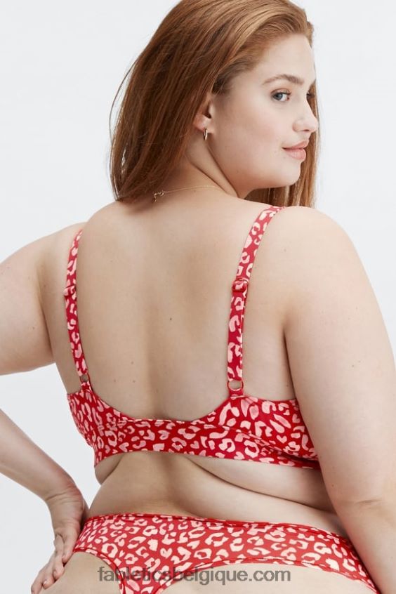 bralette triangle au toucher fin femmes Fabletics 404P0T1547 baiser de léopard rouge