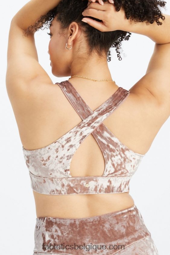 brassière de sport torsadée en velours frappé oasis femmes Fabletics 404P0T1528 nounours