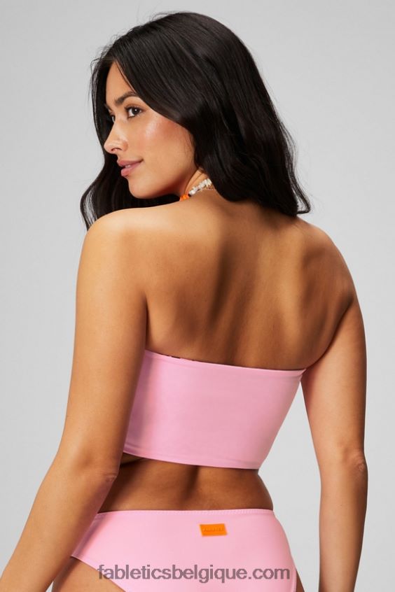 haut de maillot de bain bandeau multi-usages femmes Fabletics 404P0T1503 ballerine brillante/orange flash pois safari/noir