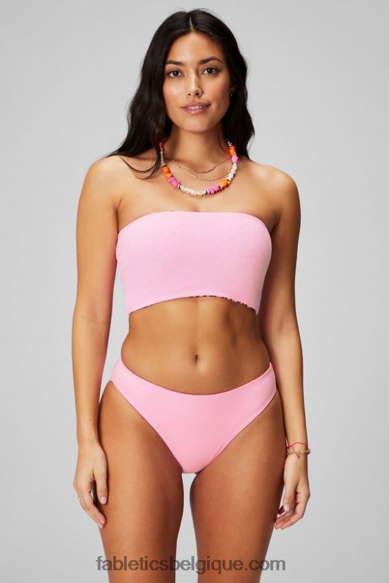 haut de maillot de bain bandeau multi-usages femmes Fabletics 404P0T1503 ballerine brillante/orange flash pois safari/noir