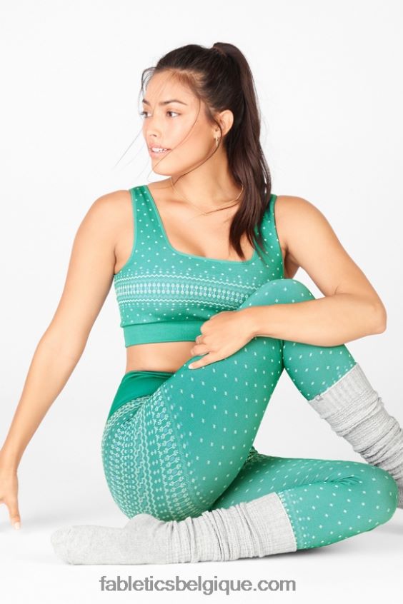 houx soutien-gorge sans couture femmes Fabletics 404P0T1695 jade foncé/heure d\'or/blanc