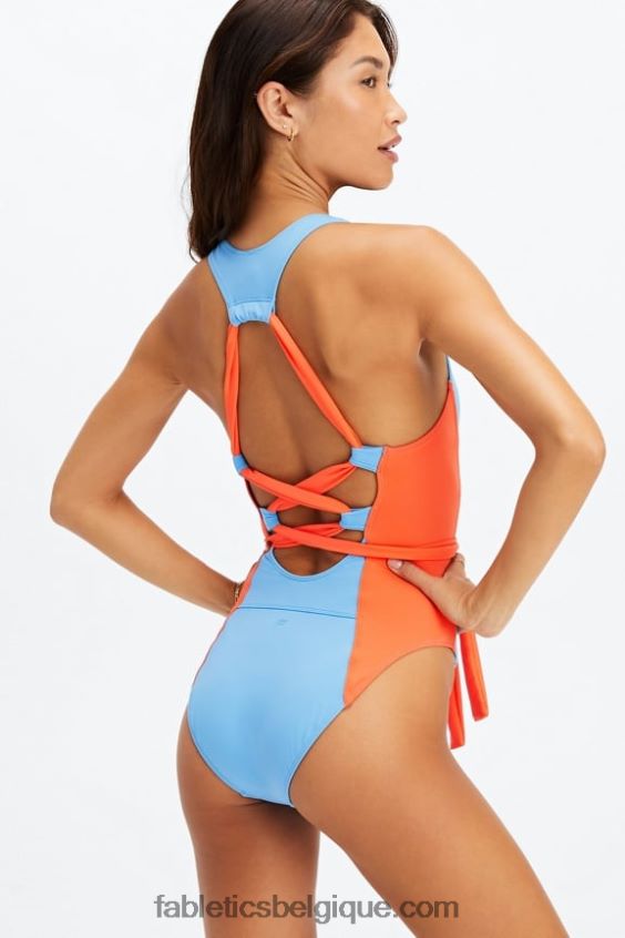 maillot de bain à dos nageur femmes Fabletics 404P0T1608 évasion insulaire/nectar d\'orange