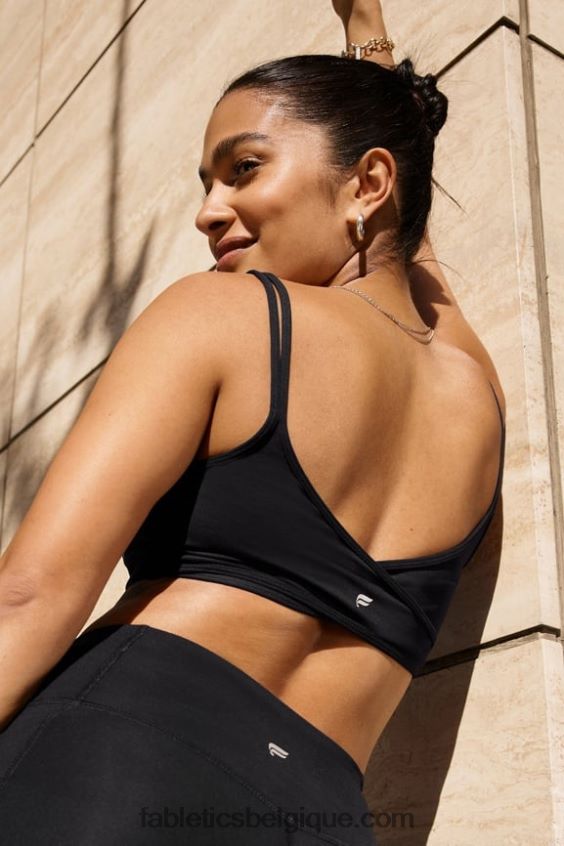 soutien-gorge croisé à faible impact femmes Fabletics 404P0T1520 noir