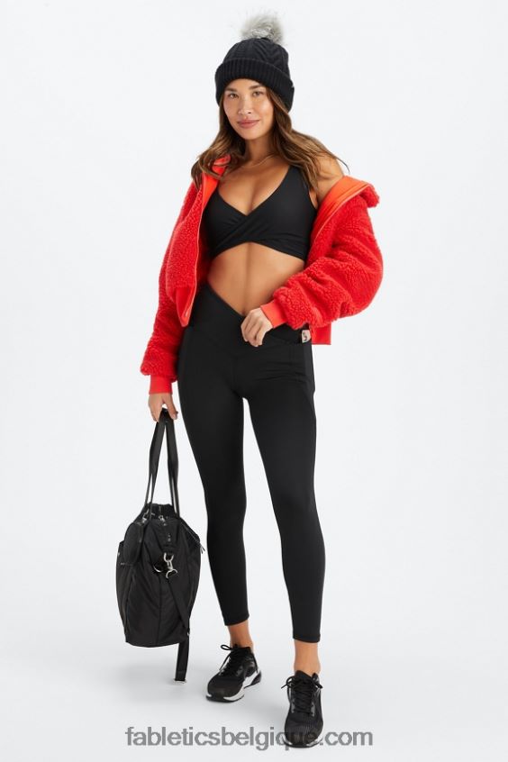 soutien-gorge de sport croisé à faible impact femmes Fabletics 404P0T1513 noir