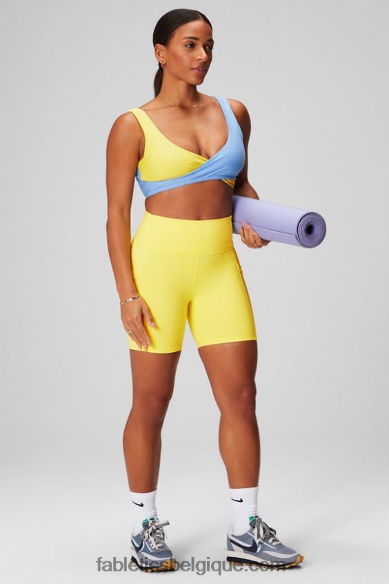 soutien-gorge de sport croisé à faible impact femmes Fabletics 404P0T1514 journée ensoleillée/jacinthe des bois