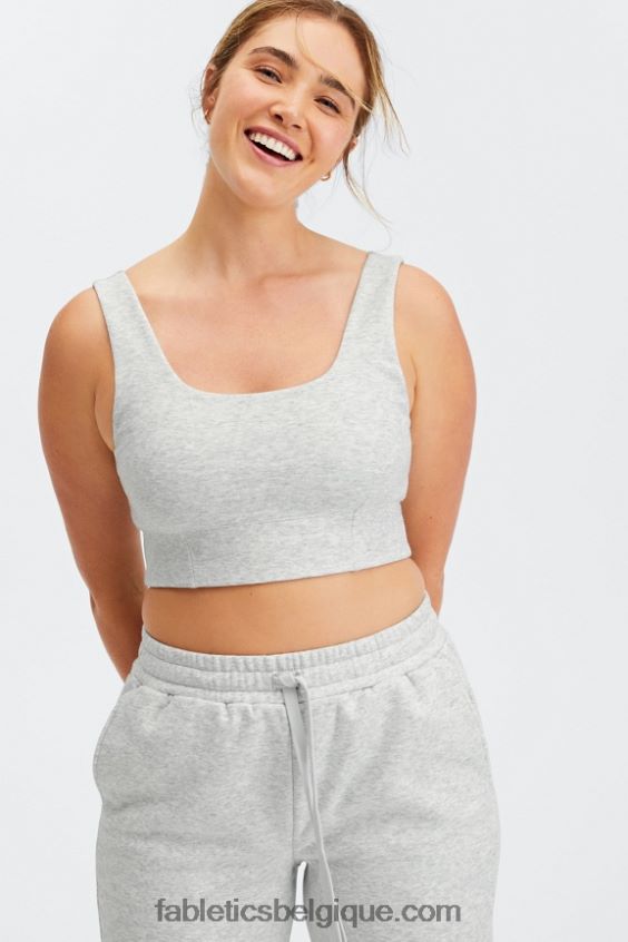 soutien-gorge de sport d'automne à faible impact femmes Fabletics 404P0T1599 gris clair chiné