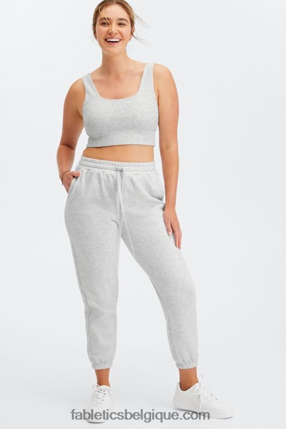 soutien-gorge de sport d\'automne à faible impact femmes Fabletics 404P0T1599 gris clair chiné