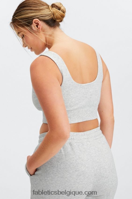 soutien-gorge de sport d\'automne à faible impact femmes Fabletics 404P0T1599 gris clair chiné