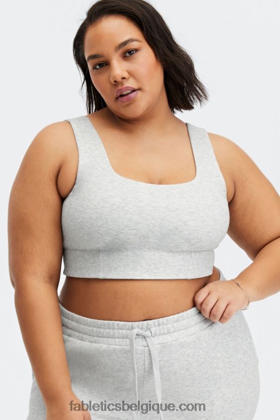 soutien-gorge de sport d'automne à faible impact femmes Fabletics 404P0T1600 gris clair chiné