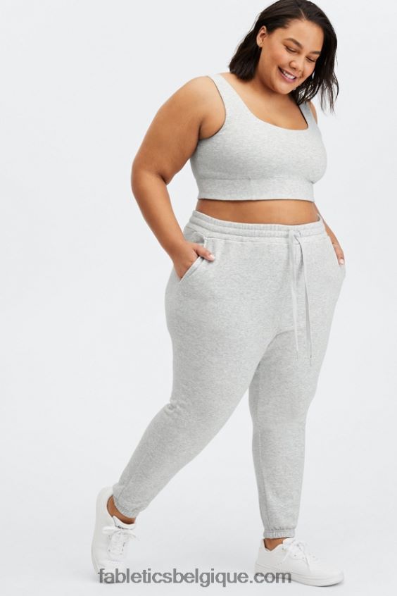 soutien-gorge de sport d\'automne à faible impact femmes Fabletics 404P0T1600 gris clair chiné