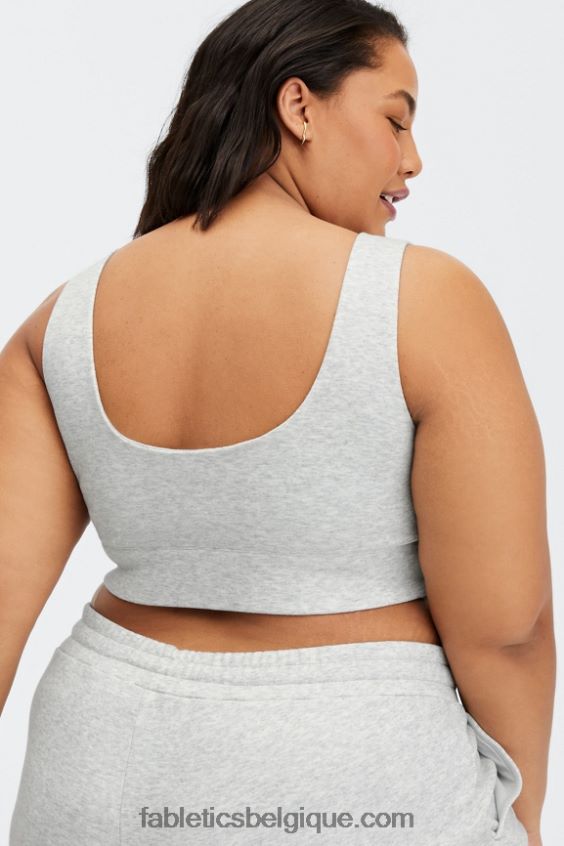 soutien-gorge de sport d\'automne à faible impact femmes Fabletics 404P0T1600 gris clair chiné