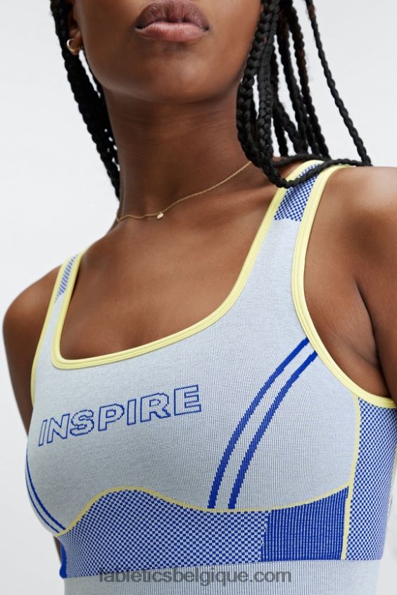 soutien-gorge de sport à empiècement sans couture inspire femmes Fabletics 404P0T1632 gris chiné doux multi