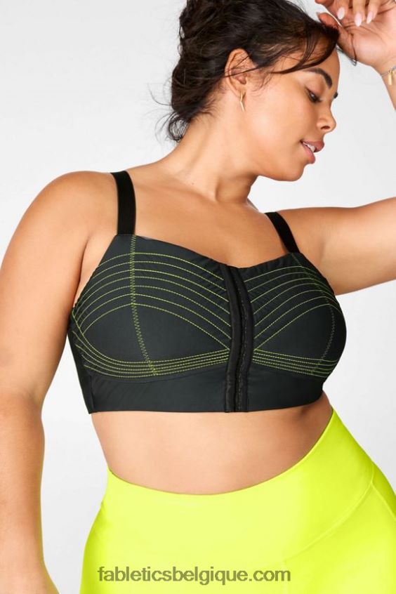 soutien-gorge de sport à faible impact ines femmes Fabletics 404P0T1677 ombre de nuit/néon