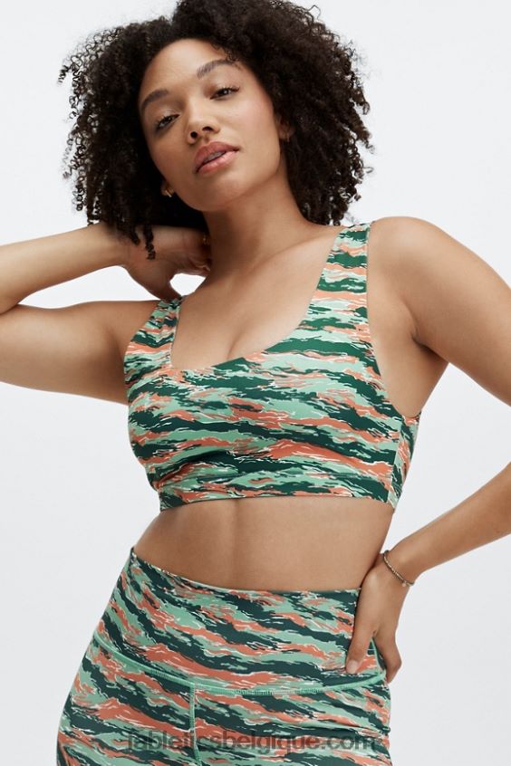 soutien-gorge de sport à faible impact lola femmes Fabletics 404P0T1623 camouflage tigre