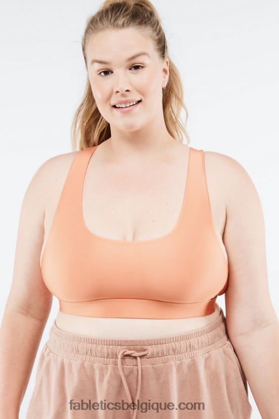 soutien-gorge de sport à faible impact yesi shine femmes Fabletics 404P0T1642 éclat d'abricot frais