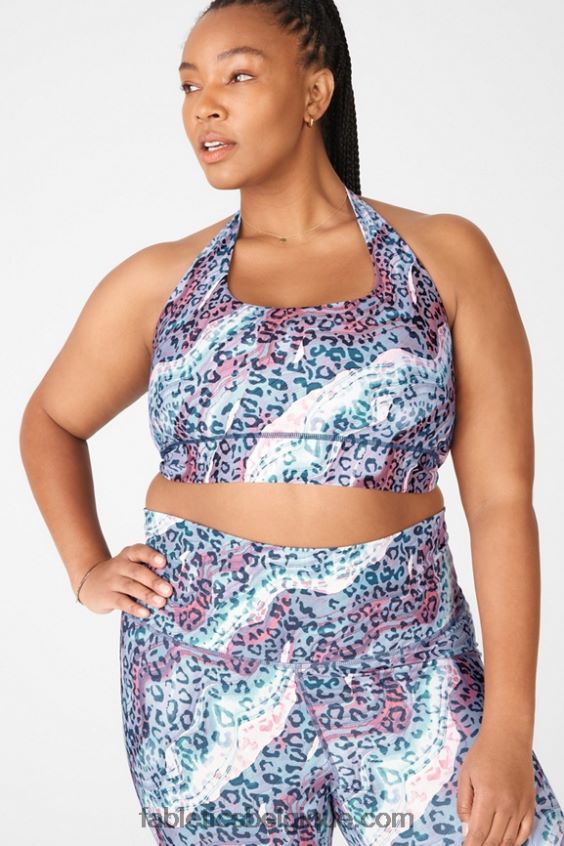 soutien-gorge de sport réversible à dos nu harlow femmes Fabletics 404P0T1668 dunes/bleu lunaire
