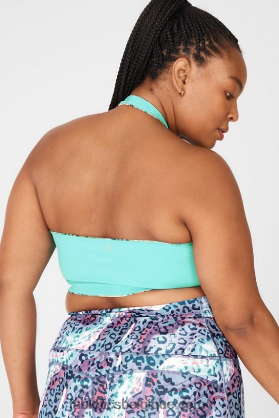 soutien-gorge de sport réversible à dos nu harlow femmes Fabletics 404P0T1668 dunes/bleu lunaire