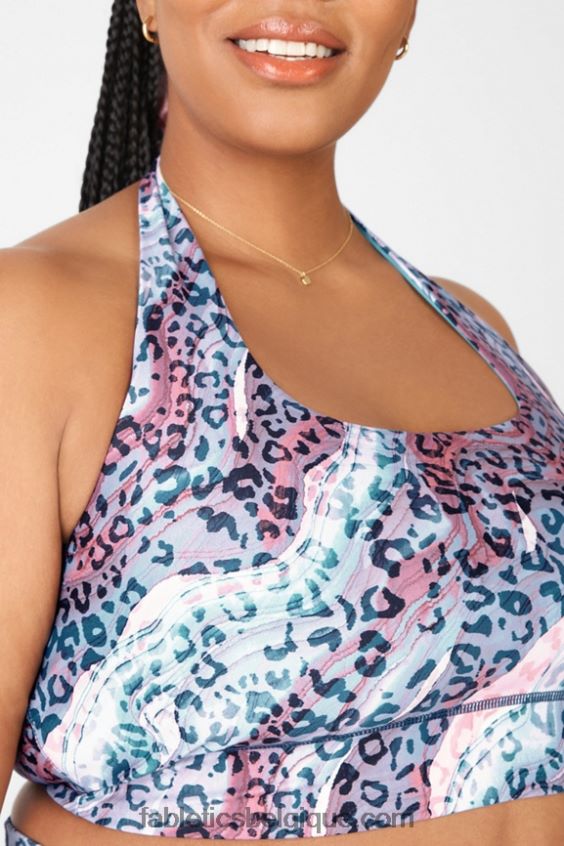 soutien-gorge de sport réversible à dos nu harlow femmes Fabletics 404P0T1668 dunes/bleu lunaire