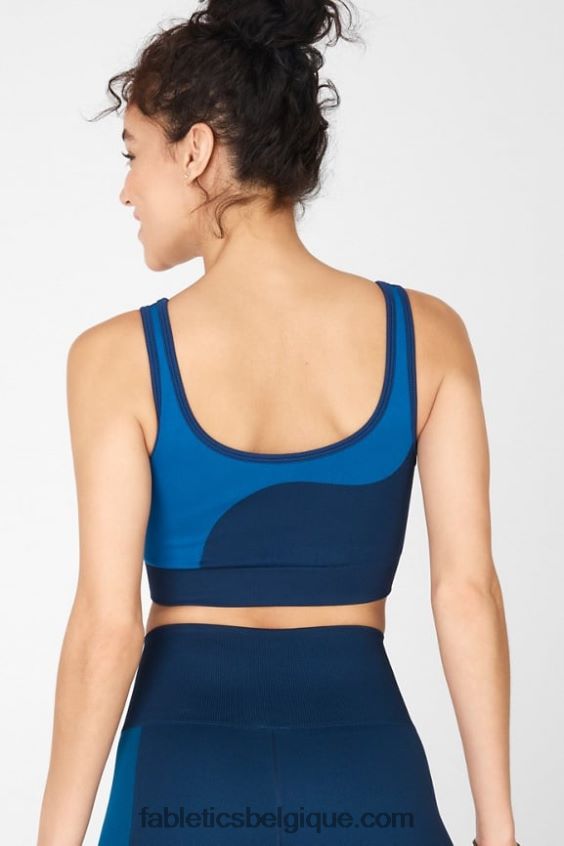 soutien-gorge de sport réversible à faible impact ensoleillé femmes Fabletics 404P0T1663 minuit marine/éclaboussures