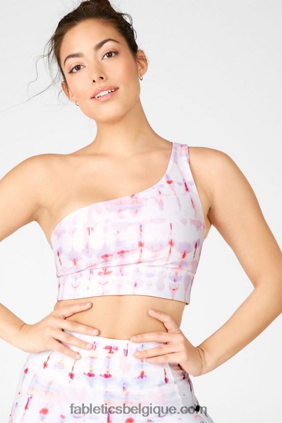 soutien-gorge de sport réversible à une épaule harlow femmes Fabletics 404P0T1679 balancement/goyave