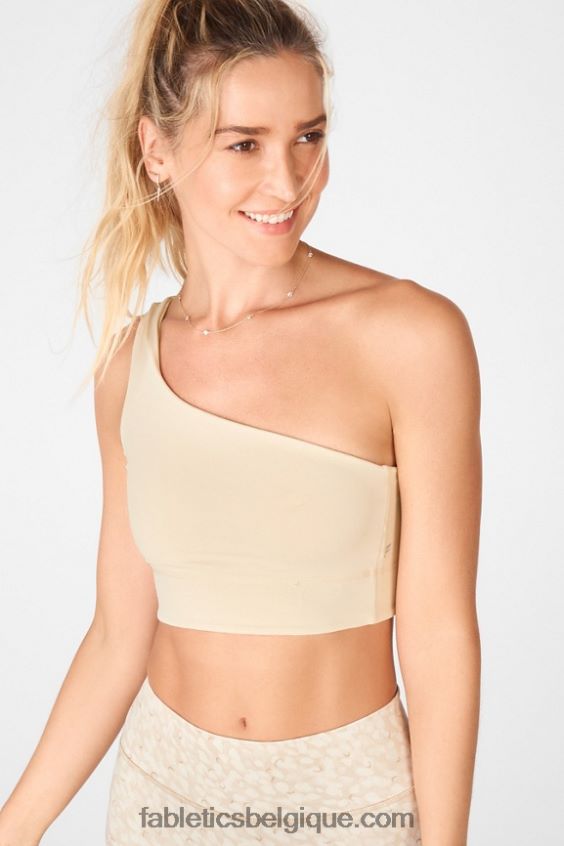 soutien-gorge de sport réversible à une épaule harlow femmes Fabletics 404P0T1680 froid/chou à la crème