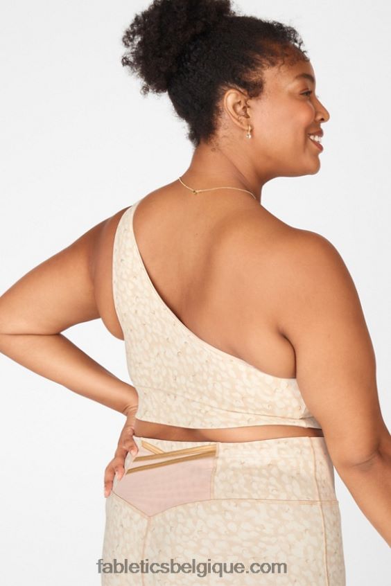 soutien-gorge de sport réversible à une épaule harlow femmes Fabletics 404P0T1681 froid/chou à la crème