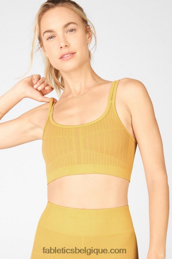 soutien-gorge de sport sans coutures ivana femmes Fabletics 404P0T1664 pâte foncée/dorée