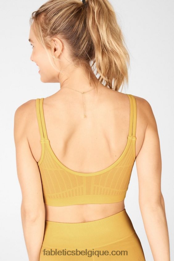 soutien-gorge de sport sans coutures ivana femmes Fabletics 404P0T1664 pâte foncée/dorée