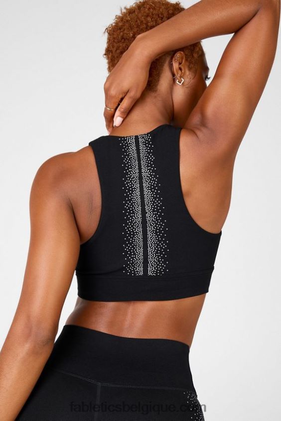 soutien-gorge en tricot sculpté réfléchissant Oaklyn femmes Fabletics 404P0T1686 noir/argent réfléchissant