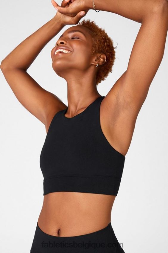 soutien-gorge en tricot sculpté réfléchissant Oaklyn femmes Fabletics 404P0T1686 noir/argent réfléchissant