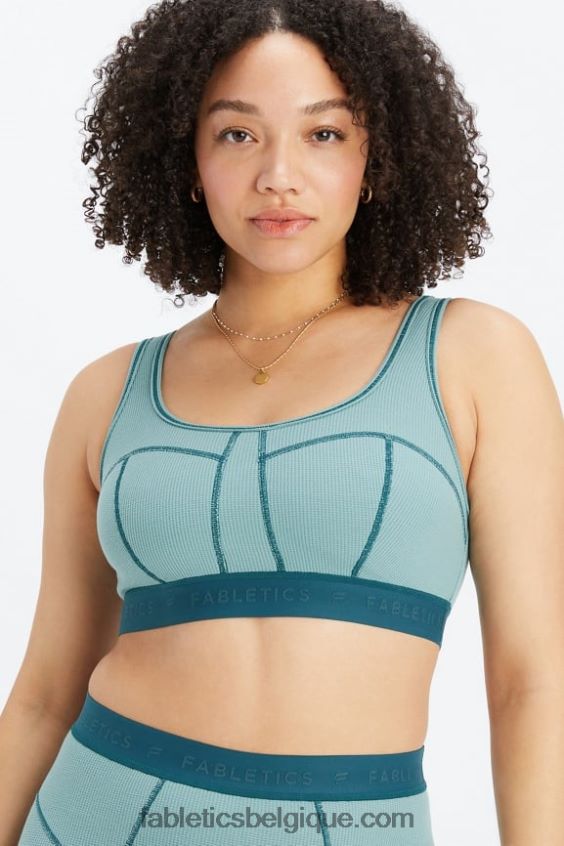 soutien-gorge gaufré femmes Fabletics 404P0T1532 vague arctique/onde de minuit