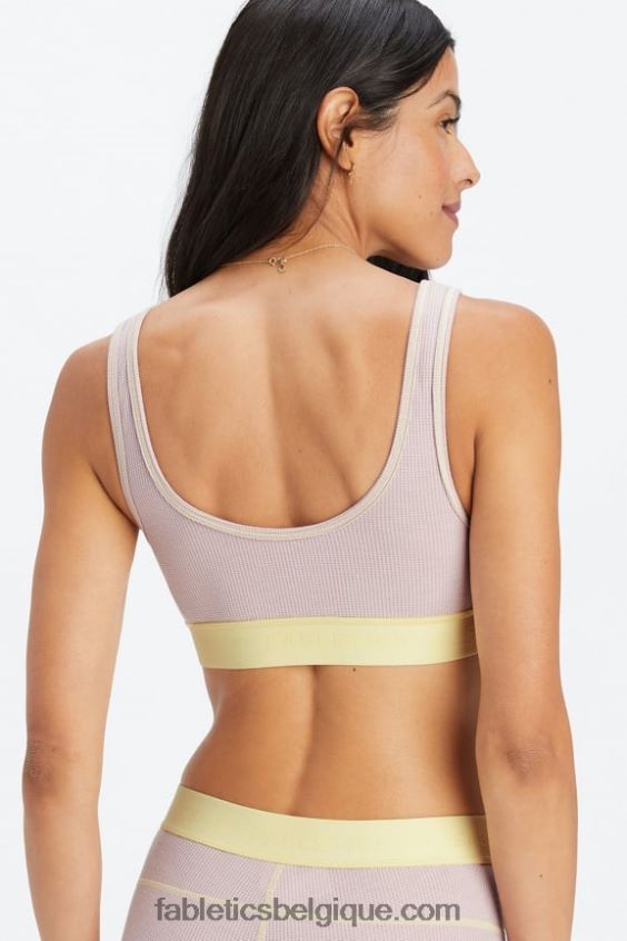 soutien-gorge gaufré femmes Fabletics 404P0T1533 mauve discret/beurre