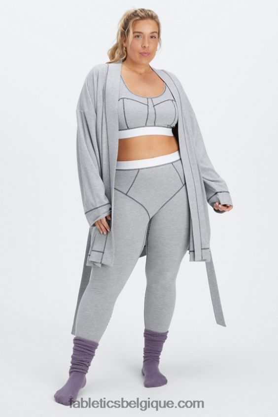 soutien-gorge gaufré femmes Fabletics 404P0T1536 gris classique chiné/blanc