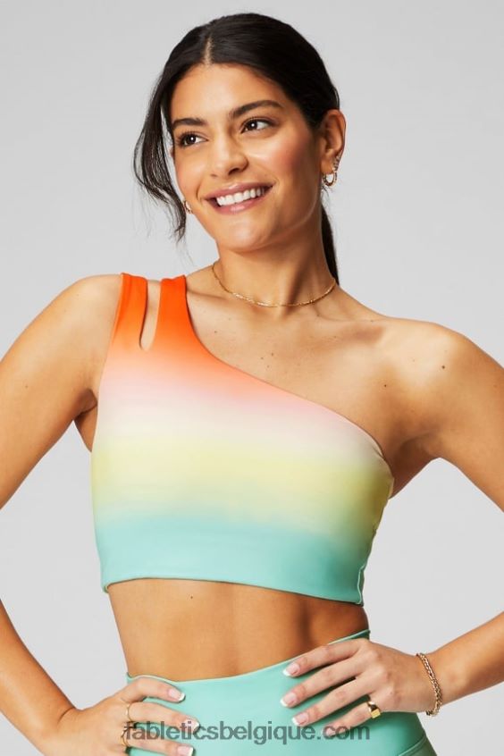 soutien-gorge midi asymétrique à double bretelle femmes Fabletics 404P0T1485 ombre toute la journée