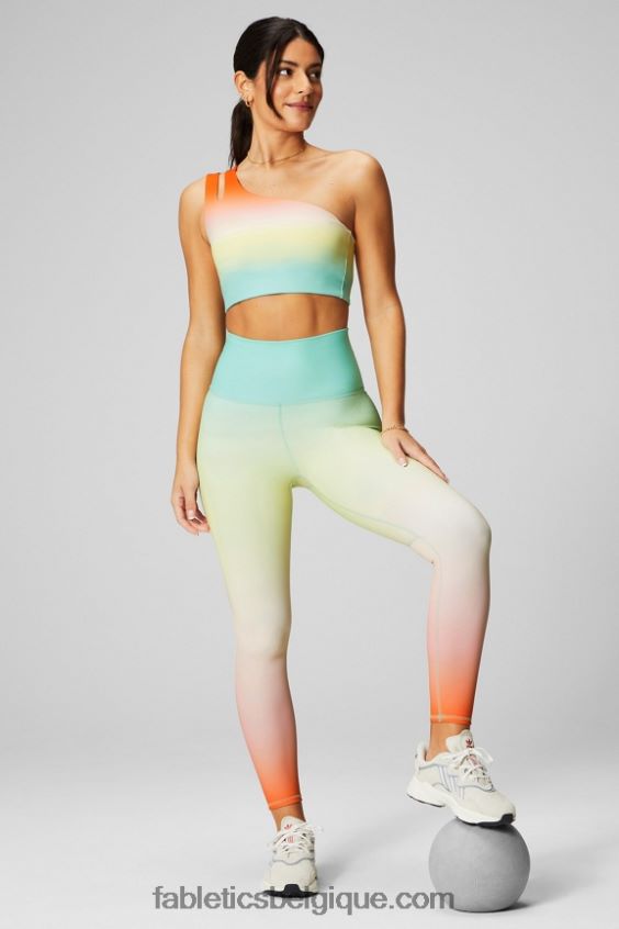 soutien-gorge midi asymétrique à double bretelle femmes Fabletics 404P0T1485 ombre toute la journée