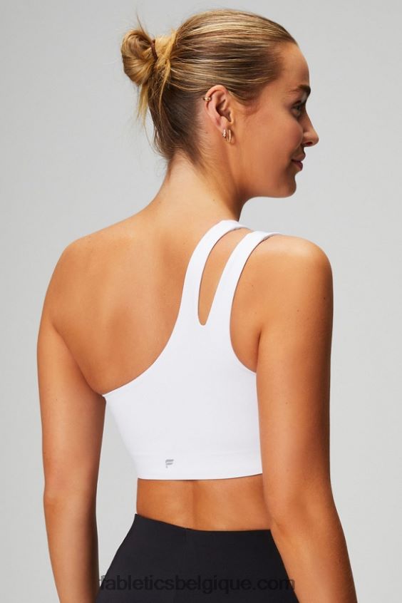 soutien-gorge midi asymétrique à double bretelle femmes Fabletics 404P0T1487 blanc classique